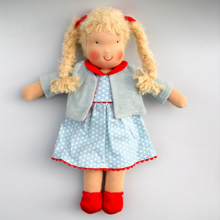 Heidi Hilscher organic doll Charlotte dots, hair, eco