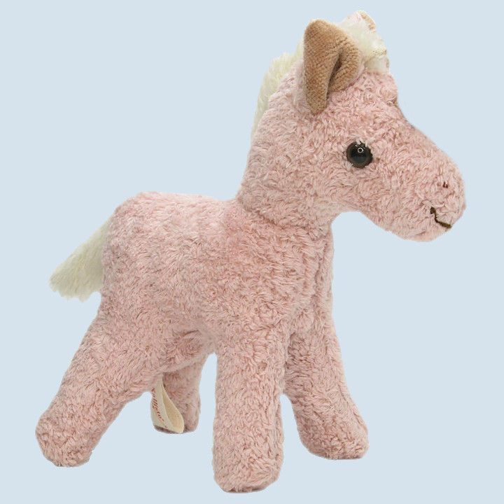Kallisto Stofftier Pony, Fohlen pink - Bio Baumwolle