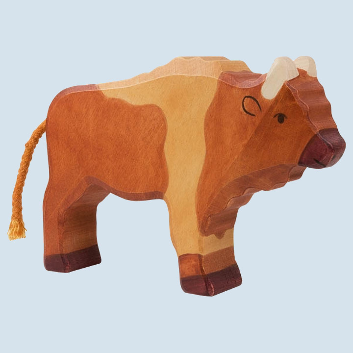 Holztiger Spielfigur Holztier Bison braun