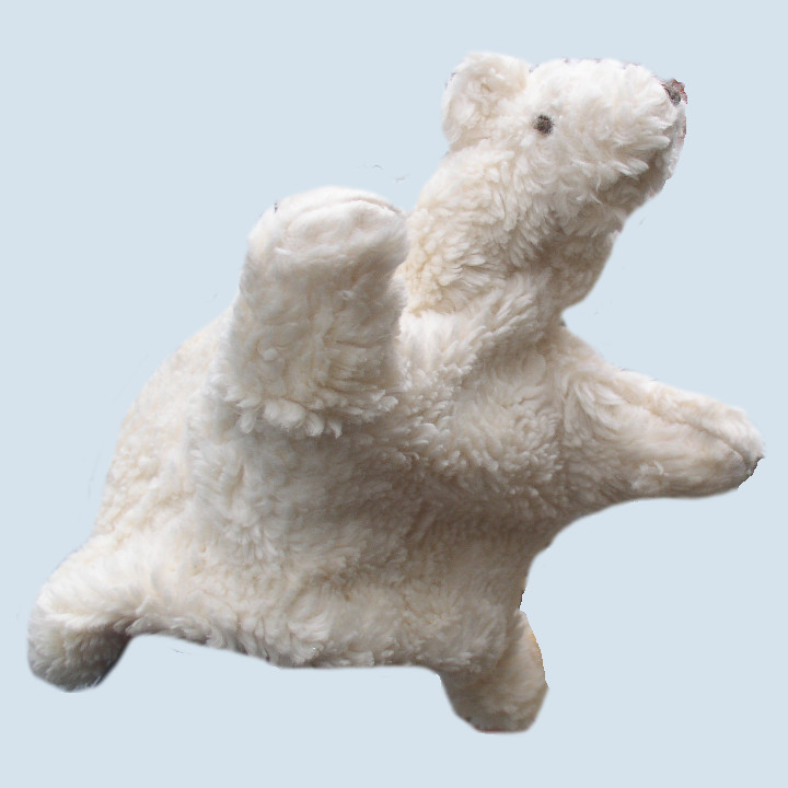 plue natur eco hand puppet polar bear, small