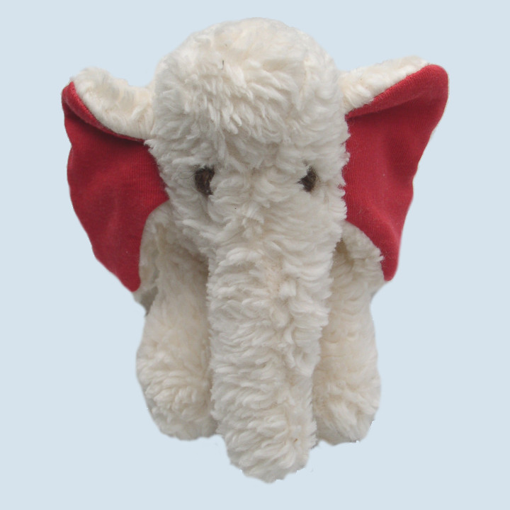 plü natur Bio Kuscheltier kleiner Elefant, weiß