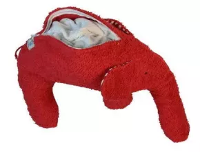 Pat & Patty eco cuddly cushion elephant, red